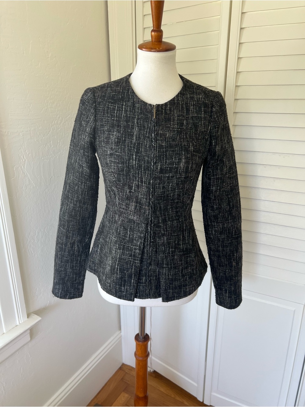 The Limited Scandal Collection Black Tweed Peplum Jacket